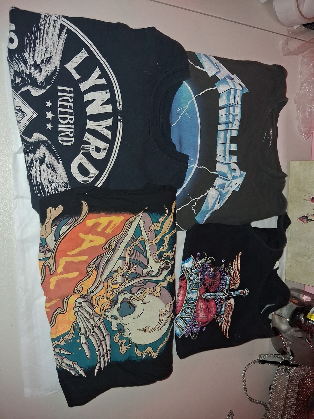 Rock & Metal Band T-Shirt Bundle - Size Small - Lynyrd Skynyrd, Metallica, Fall
